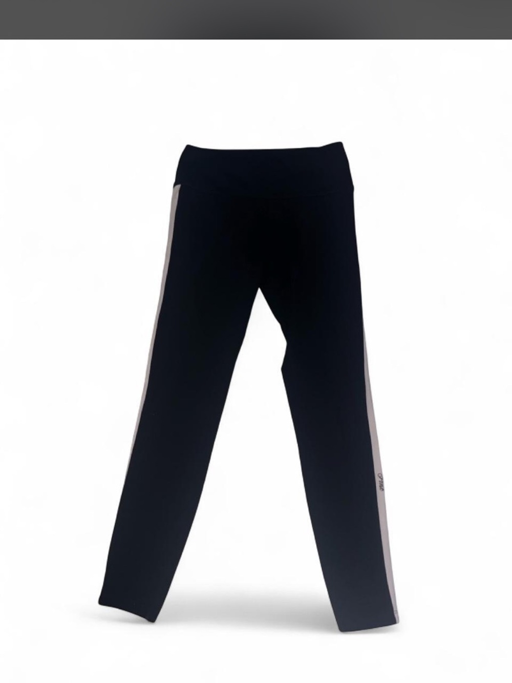 PINK Victoria's Secret Black Leggings with Cream Side Stripe